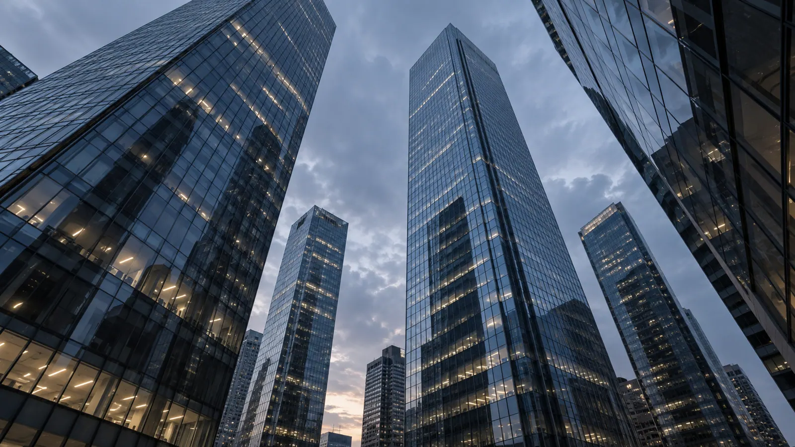 Torre de oficinas al atardecer